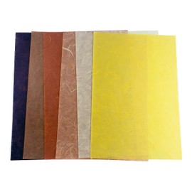 50 Mulberry Paper Sheets Plain Colors Origami Design Craft Hand Made Art Tissue Japan Washi Card Making Decoupage (Yellow)