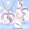 Unicorn Necklace Gifts for Girls,Silver Heart Necklace with Initial for