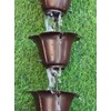 KAM Home Flower Rain Chain with Brass Bolt Gutter Adapter