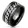 Isaiah 54:17 & Ephesians 6:11 Black Stainless Steel Spinner Ring