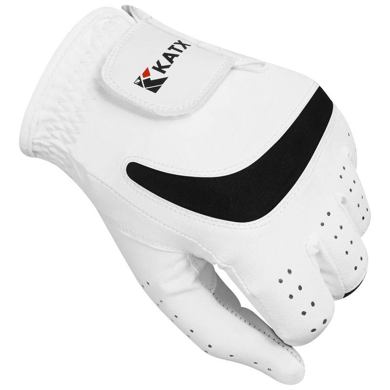 Katx Men's Full Finger Golf Glove Durable Premium Leather Left