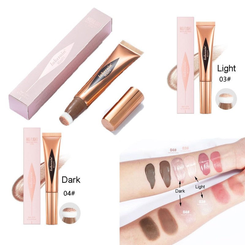 zalati Liquid Highlighter 12ml Face Highlighters Stick Long-lasting, Natural for
