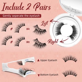 Magnetic-Eyelashes with Applicator, Higu clace Lashes Magnetic No Glue or Eyeliner Needed, 1 Pair Reusable Magnetic Eye Lashes Natural Look, Eyelashes Magnetic Easy to Wear and Remove(STYLE K)