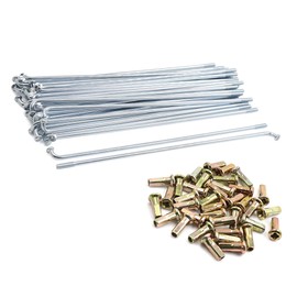 ACROPIX Motorcycle Wheel Plated Spoke with Nipple 180mm Long Silver Tone 36pcs