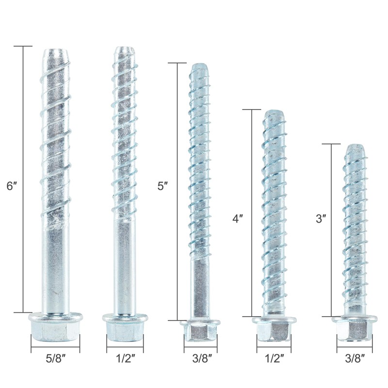 HROMIGRY 1/2" x 3" Concrete Screws (12 Pack) 1/2 inch