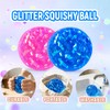 4 INCH Glitter Squishy Stress Ball, Jumbo Blue Squishy Ball