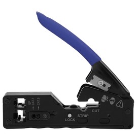 Network Wire Crimper Stripper Cutter Crystal Head Crimping Tool for CAT-5 CAT-6 CAT-7Blue
