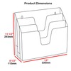 Acrimet Horizontal Triple File Folder Holder Organizer, Open Top Desktop