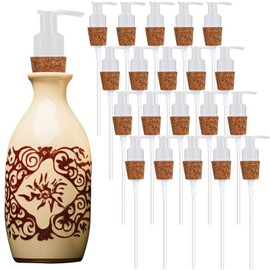 Tioncy 20 Pcs Soap Dispenser Pump with Cork Stopper Easy Press in Replacement Soap Pump Dispenser for Bottles Mason DIY Soap Lotion Jars (White)