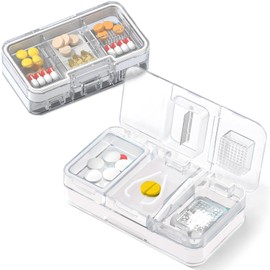 CLARITYKG Cortador de Pastillas Pequeñas, Triturador De Pastillas, Moledor de Pastillas, Partidor de Pastillas con Cortador de Pastillas 3 en 1, Pill Cutter para Dividir Medicamentos y Vitaminas (Blanco)