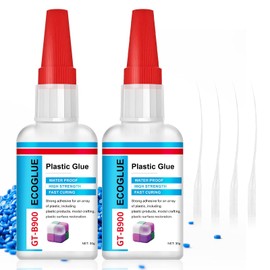 Plastic Glue, 30gx2 Plastic Glue Clear for Plastic Repair,Fast-Curing & Weatherproof Adhesive, Safe & Non-Toxic, Instant & Super Viscosity Glue for Glass, Wood, Ceramic, Metal, Stone, Jewelry, DIY