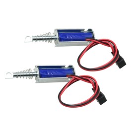 2Pcs Silver for SM0537 DC12V-2A 5N Push Pull Type Open Frame Solenoid Electromagnet, 10mm,Controls and Indicators,Push Pull Solenoid
