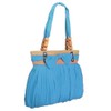 EyeCatchBags - Katy Ruched Plain Bow Shoulder Bag Handbag Blue