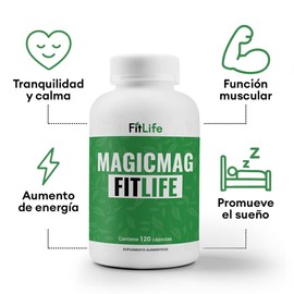 MGICMAG | Magnesio | 120 Cápsula Fitlife - 2 Meses Sin Sabor