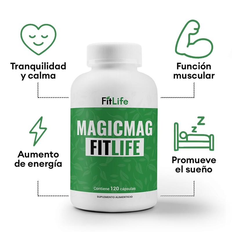 MGICMAG | Magnesio | 120 Cápsula Fitlife - 2 Meses