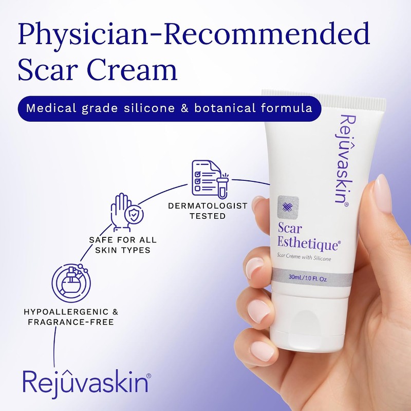 Rejuvaskin Scar Esthetique Cicatrices Crème con silicona, 1 oz