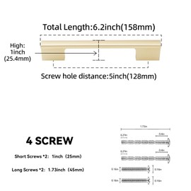 BUKOBYHE 10 Pack 5 Inch Brushed Gold Kitchen Cabinet Handles Cabinet Pulls Drawer Pulls Cabinet Hardware