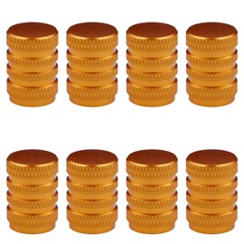 Vanyibro 8PCS Aluminum Tyre Valve Dust Caps with O-Ring Seals Easy-Grip Orange Tire Valve Stem Caps Universal Fit for Cars Motorcycles Trucks Bicycles Corrosion-Resistant Air Leak Proof (Gold)