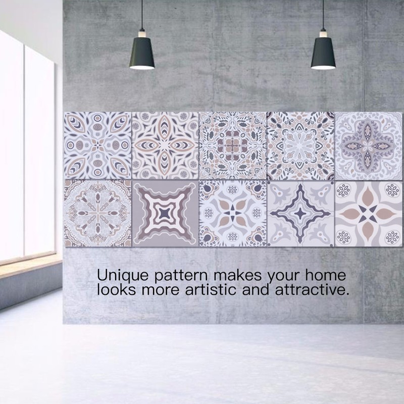 10pcs Self adhesive PVC Tile Floor Stickers Bathroom Kitchen Wall