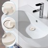 White Rubber Sink Plugs with Hanging Ring - 4PCS, Adjustable