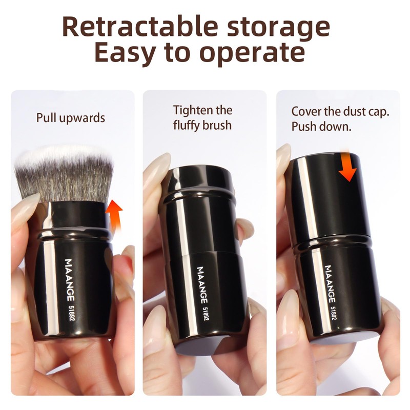 MAANGE 3 PCS Foundation Makeup Brush Set, Double-ended Contour Brush