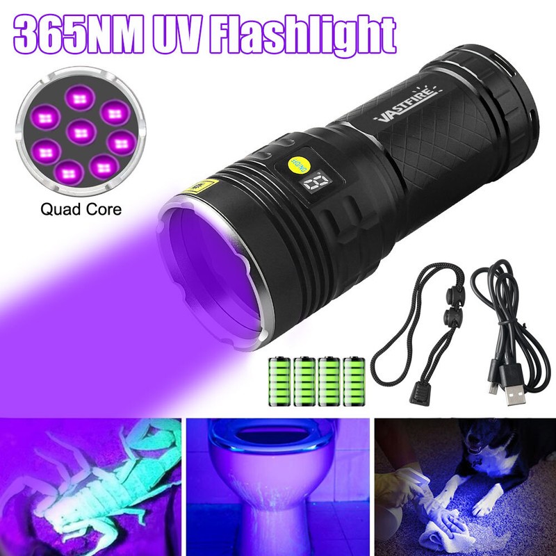 160W High Power 365nm Black Light UV Flashlight HIGH Definition