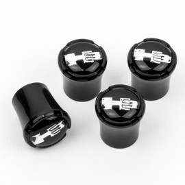 Black Tire Valve Stem Caps compatible with Hummer H3, Made in USA