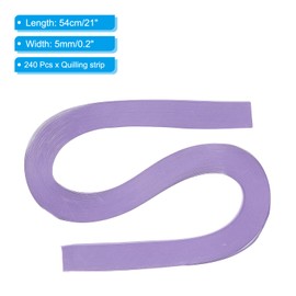 PATIKIL 240pcs Quilling Strips Paper 3/16"(5mm) 21"(54cm) Origami Paper Quilling Strip for Art DIY Hand Craft Christmas, Violet Purple