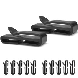 CooBigo 1-1/2" Plastic Webbing Ending Clip, 20 Pack Tactical Molle Belt Clip Hook, Hiking Camping Outdoor Backpack Strap Keeper Clips Slip Clip Buckle Helmet Goggle Strap Clip Replacement