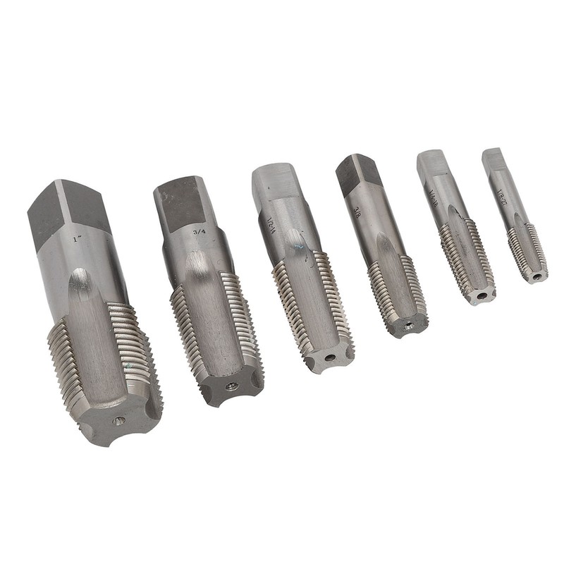 6Pcs NPT Pipe Tap Set Thread HSS for Plumber Industrial