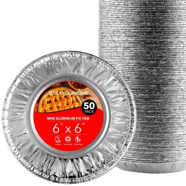Stock Your Home 6 Inch Aluminum Foil Pie Pans (50 Count) – Disposable & Recyclable Mini Tins for Bakeries, Cafes, Restaurants – Durable Pans for Baking, Fruit Tarts, and Quiche