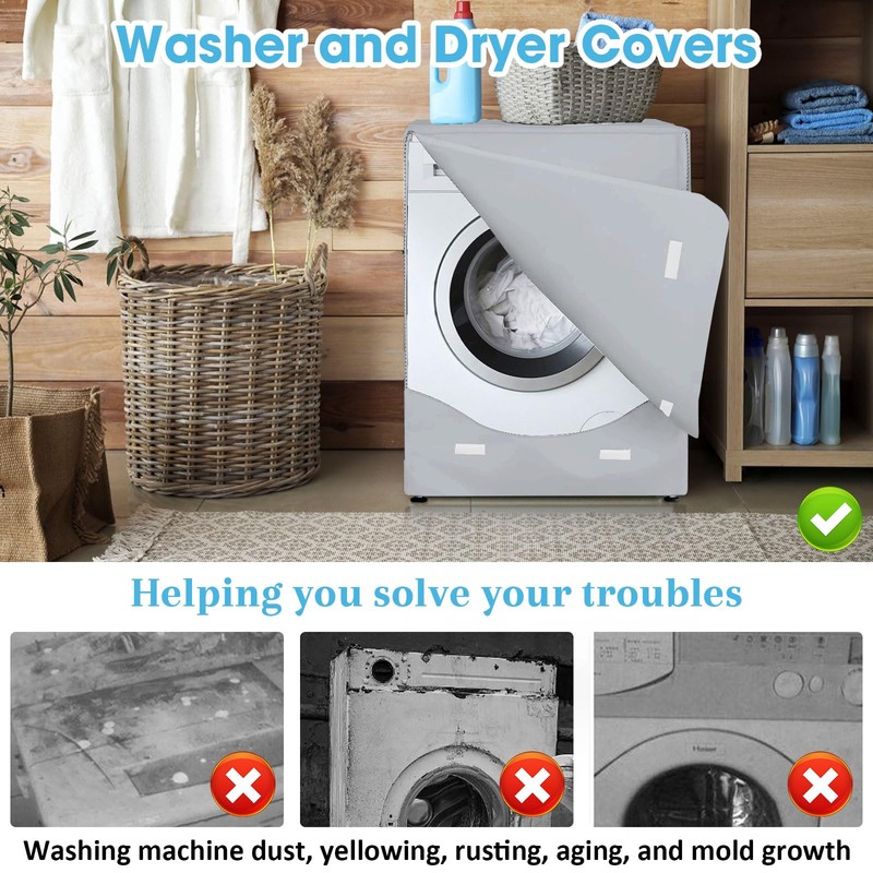 Ericlin 2-Pack Washer and Dryer Covers: Waterproof and Dustproof. Features
