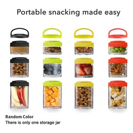 Saycker - Caja de tuercas apilable portátil para aperitivos, tarros de almacenamiento de aperitivos y control de porciones, contenedor de almacenamiento de alimentos con tapa, contenedor de