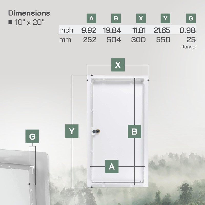 Vent Systems 10" x 20" Inch Lockable Metal Access Panel