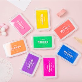 Fkereg Stamp Ink Pad, Washable Ink Pads for Stamping, Rubber Stamp Ink Pad for Crafting, Colored Ink Pads for Fingerprints, Handprint, Paper, Scrapbook, Card Making, Color Painting DIY, Light Pink