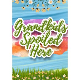 America Forever Grandkids Spoiled Here Garden Flag, 12.5 x 18 inches Double Sided, Grandkids Garden Flag, Grandkids Welcome Home Flag, Grandparent Gift Flag, Decorative Family Outdoor Flag for Yard