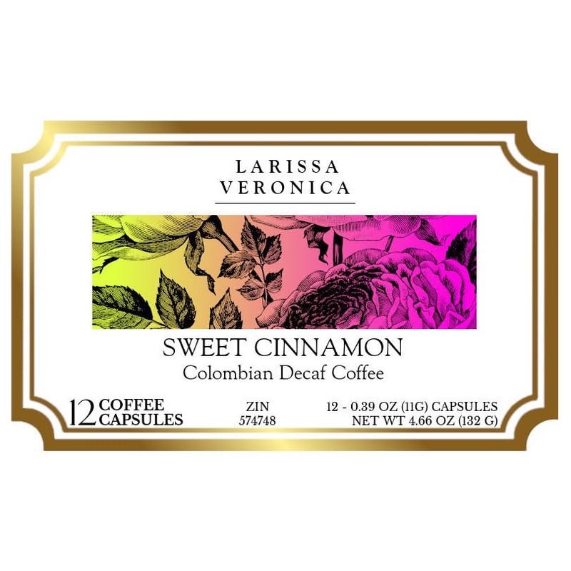 Sweet Cinnamon Colombian Decaf Coffee (Single Serve K-Cup Pods) (Gourmet,