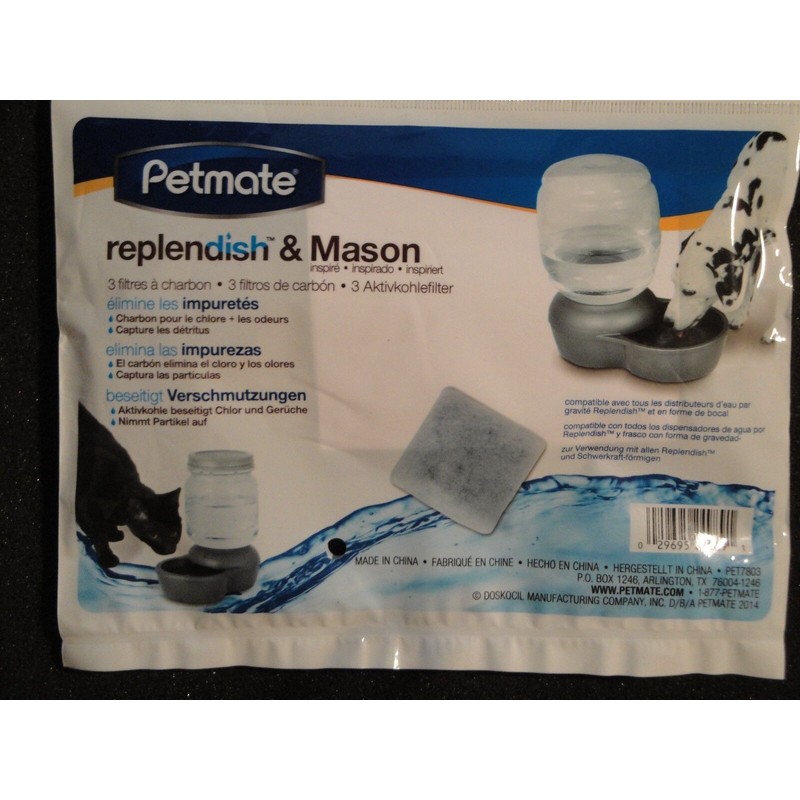 Petmate LOT OF 3  Petmate Replendish & Mason Charcoal Replacement