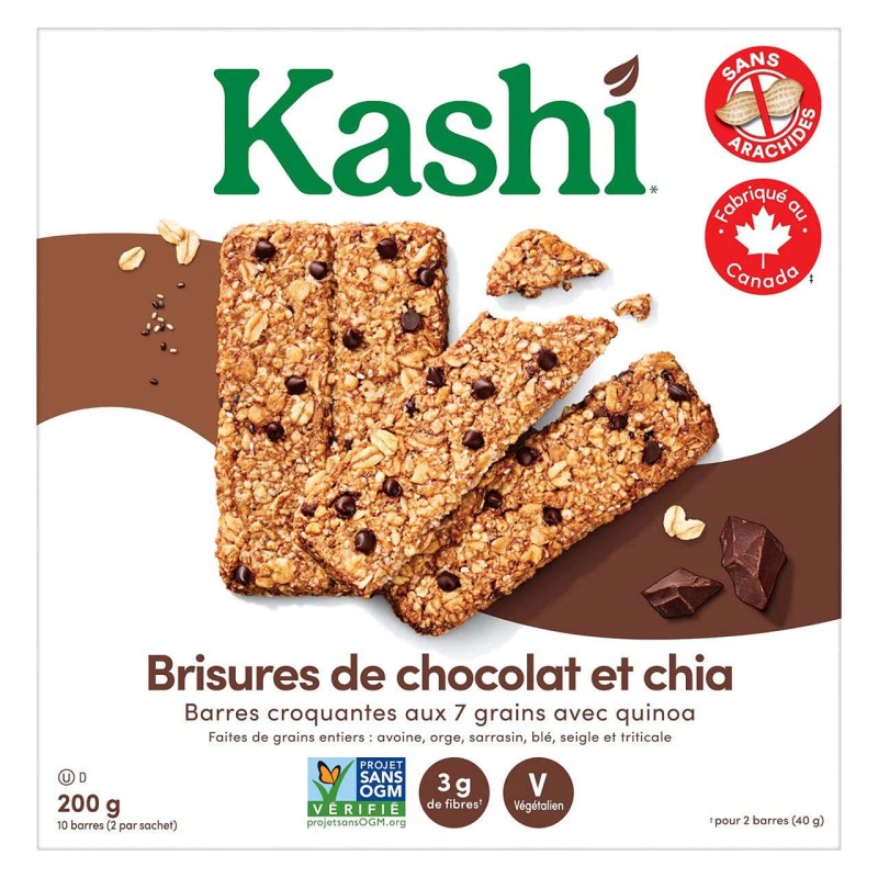 Kashi Seven Grain with Quinoa bars, Chocolate Chip Chia Non-GMO,