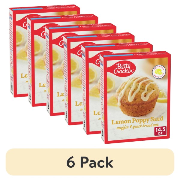 Unbranded 6PC Betty Crocker Lemon Poppy Seed Muffin/Quick Bread Mix