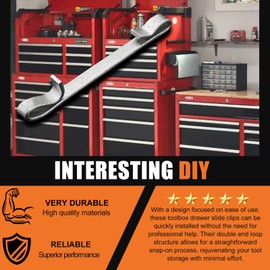 Upgrade Tool Box Drawer Slide Retaining Keeper Clips for Napa Mac Matco Proto Sears Craftsman, 2'' Double Loop Style Tool Box Drawer Slide Clips Replacement Parts (6)