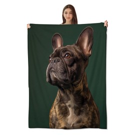 amepay Elegant Brindle French Bulldog Blanket - Ultra-Soft & Cozy Plush Flannel Fleece Throw Blankets - Lightweight Warmth for Couch, Bed, Travel, and Outdoor Comfort 60x50 inch