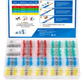 350PCS Solder Seal Wire Connectors, gliship Self-Soldering Heat Shrink Butt connectors, Waterproof Wire Ring Terminals Automotive Wire connectors kit for Marine Automotive RV Trailer Truck (5Sizes)