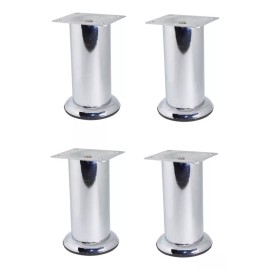 Herrajes Guerrero Pata Para Mueble O Sala 10 Cm Altura Paquete De 4 Cromo