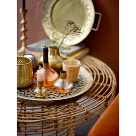 Bloomingville Multi-Color Glass & Metal, Set of 4 Taper Holder, Brass, AH1593