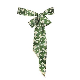 WaJuemy Womens Belts for Dress Long Silk Tie Wait Belt Special Occasion Bridal Wedding Prom Formal Double Side Belts Wrap(18 Green Floral)