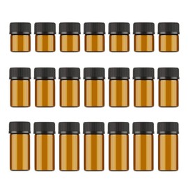 JJKMALL 1ml/2ml/3ml Mini Amber Glass Vial Essential Oil Bottles with Orifice Reducer and Cap for Essential Oils, Chemistry Lab Chemicals, (30 pcs) (1ml 10pcs 2ml 10pcs 3ml 10pcs)
