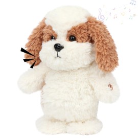 Hopearl Talking Cockapoo Singing Puppy Repeats What You Say Dog Walking Electric Interactive Animated Toy Speaking Plush Buddy Gift for Toddlers, 9''