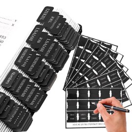Huipalon 90PCS Bible Tabs, Classic Black Bible Tabs, Christian Stickers Bible Tabs for Study Bible, Index Preset(66P) and Blank(24P) Bible Tabs, Journaling Supplies Bible Study Accessories
