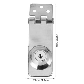 Safety Hasp with Lock Hasp, 76 mm/3 Inch Hasp Safety Device for Padlock, Lock Hasp Stainless Steel with Screws with Key for Windows, Drawers, Cabinets